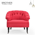 Red popular modern single seater modern lobby sofa design